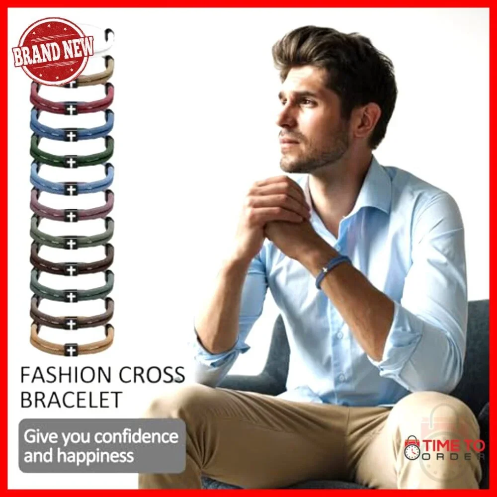 Adjustable Braided Cross Bracelet Set 24 Pcs Christian Rope Jewelry